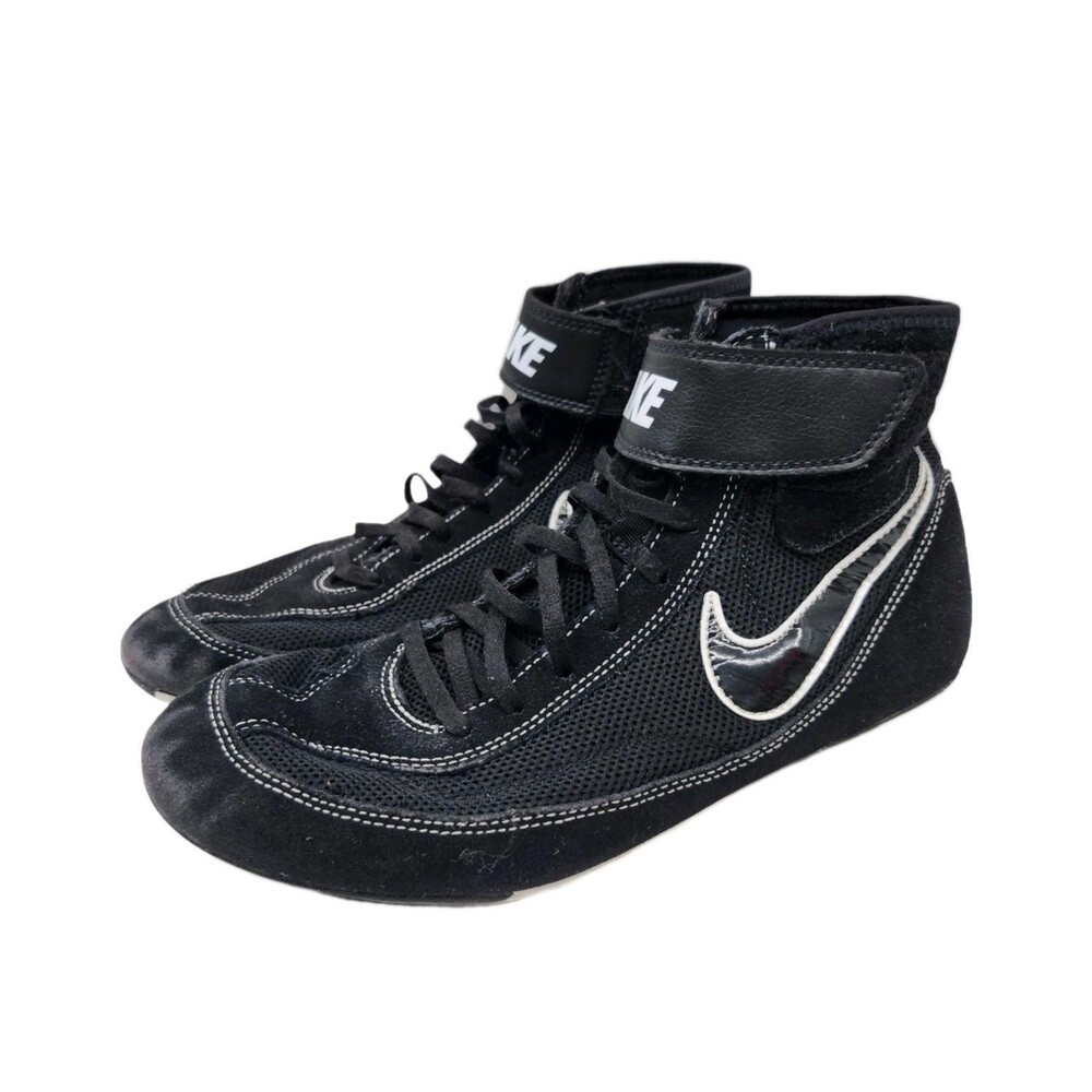 Nike Speed Sweep VII Wrestling Shoes Mens 9 Black White Lace Up Adjustable Strap